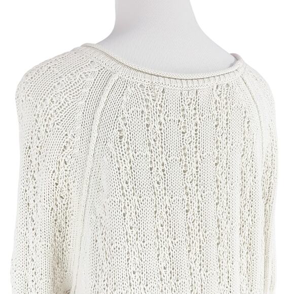 ANTHROPOLOGIE SPARROW "Collected" Pullover Open Knit Ivory White Sweater Size XS - Picture 7 of 8